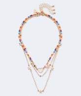 Evil Eye Heart U Triple-Strand Necklace
