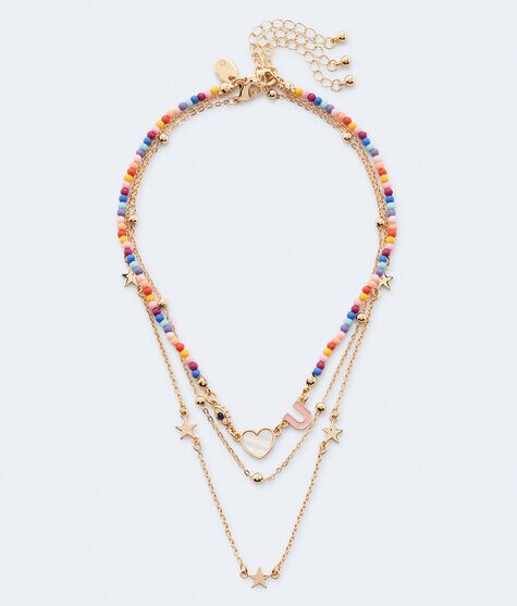 Evil Eye Heart U Triple-Strand Necklace Evil Eye Heart U Triple-Strand Necklace