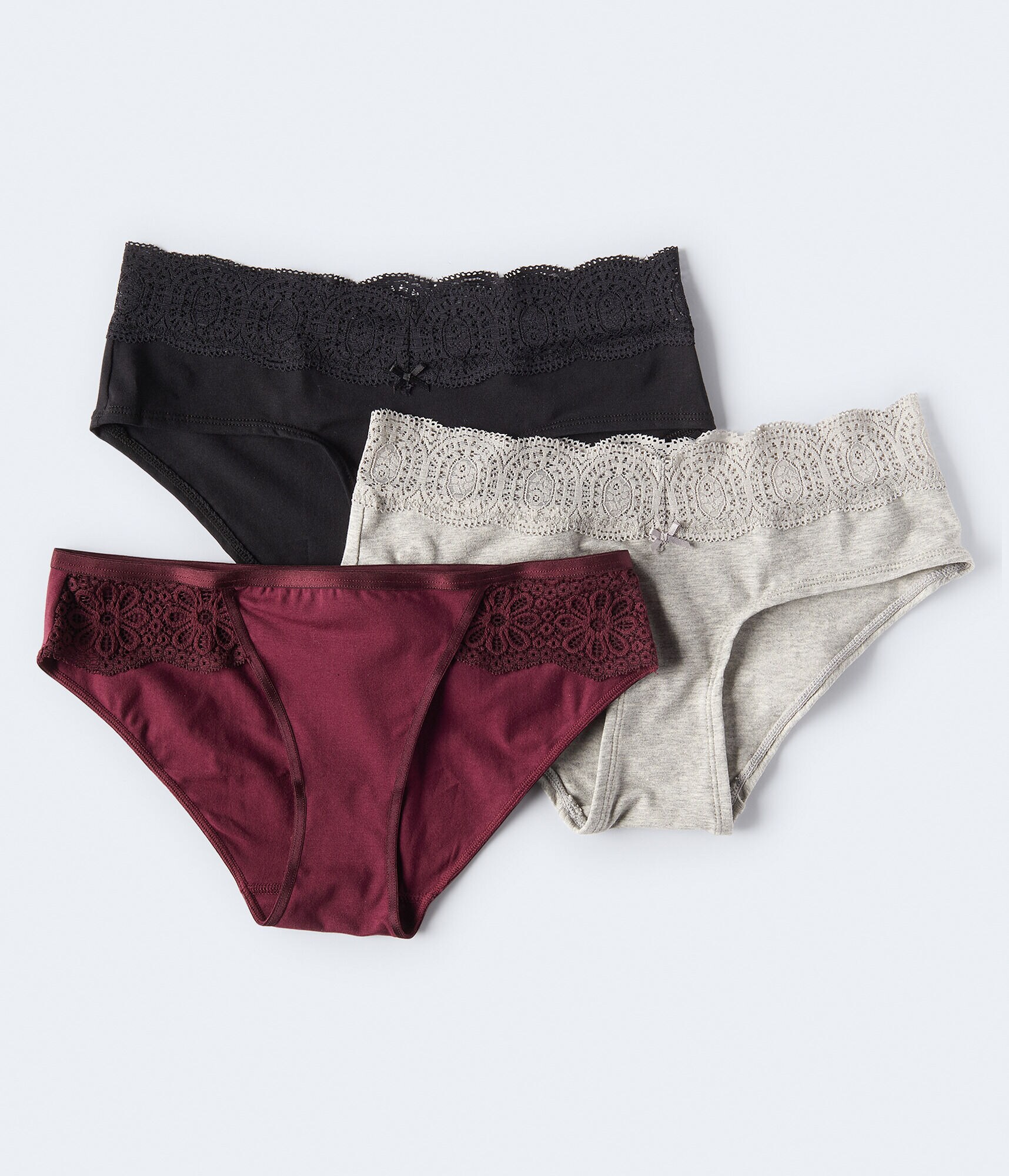 Lace-Trimmed Hipster 3-Pack***
