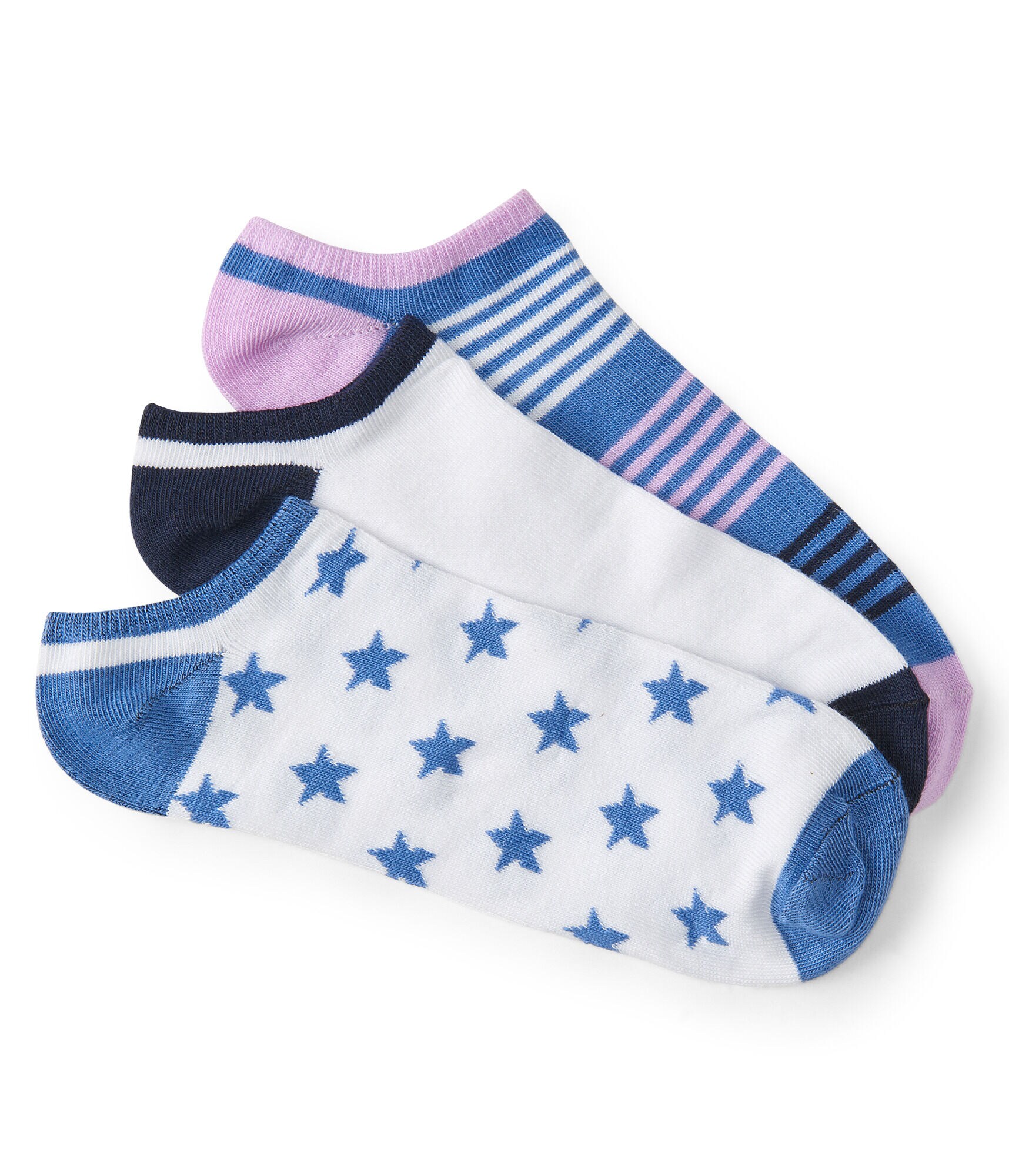 3-Pack Star, Stripe &amp; Colorblock Ankle Socks