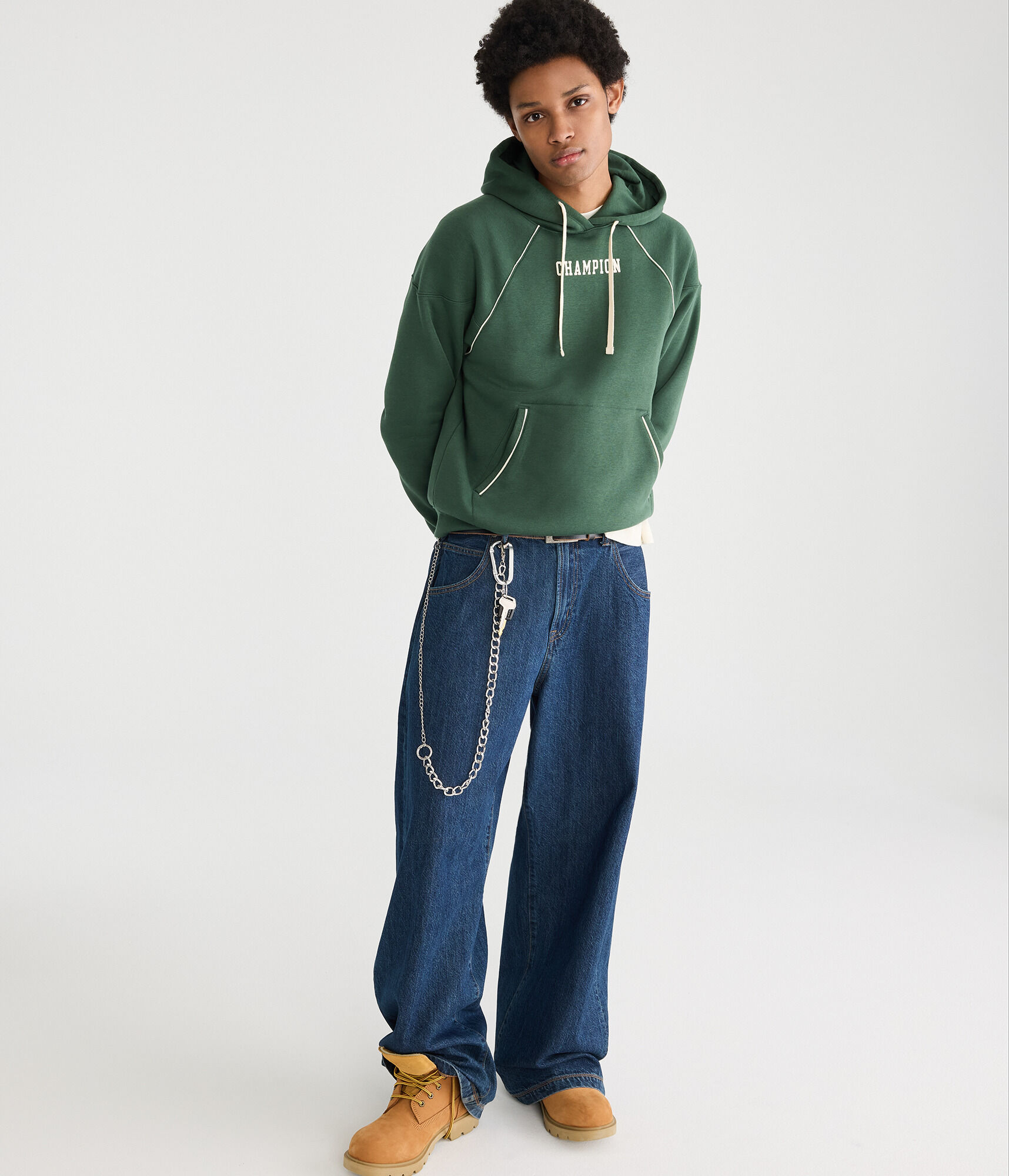 Champion Logo Piped Pullover Hoodie