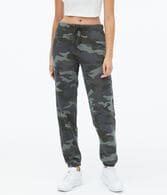 Camo Slouchy High-Rise Cinched Sweatpants***