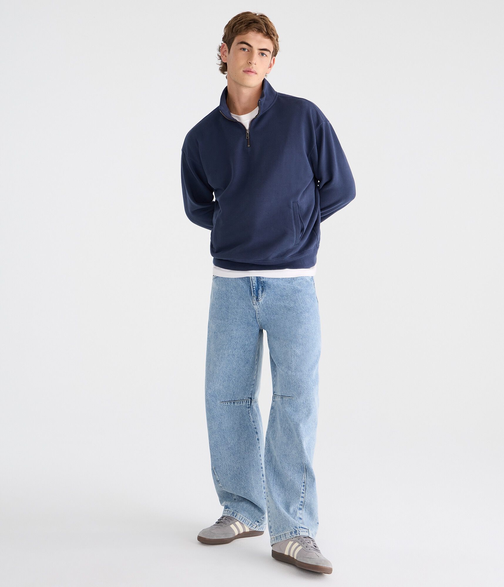 Cloud Soft Boxy Quarter-Zip Sweatshirt