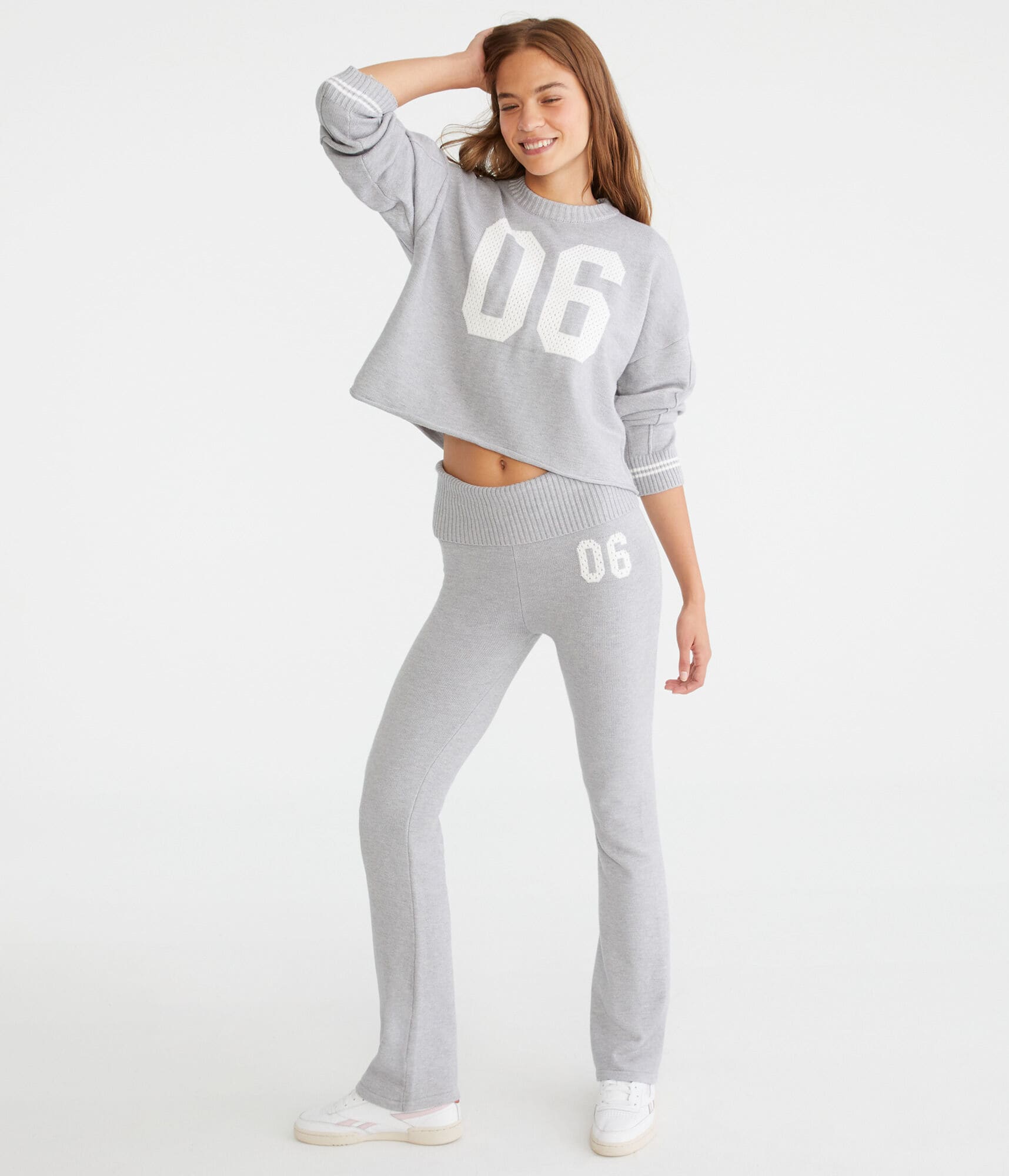 Flare Sports Jersey Fold-Over Sweater Pants