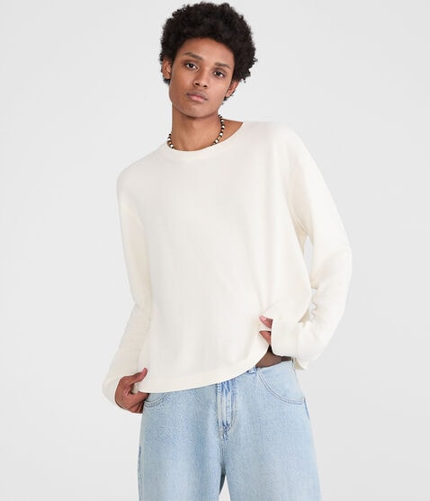Long Sleeve Boxy Thermal Crew Tee Long Sleeve Boxy Thermal Crew Tee