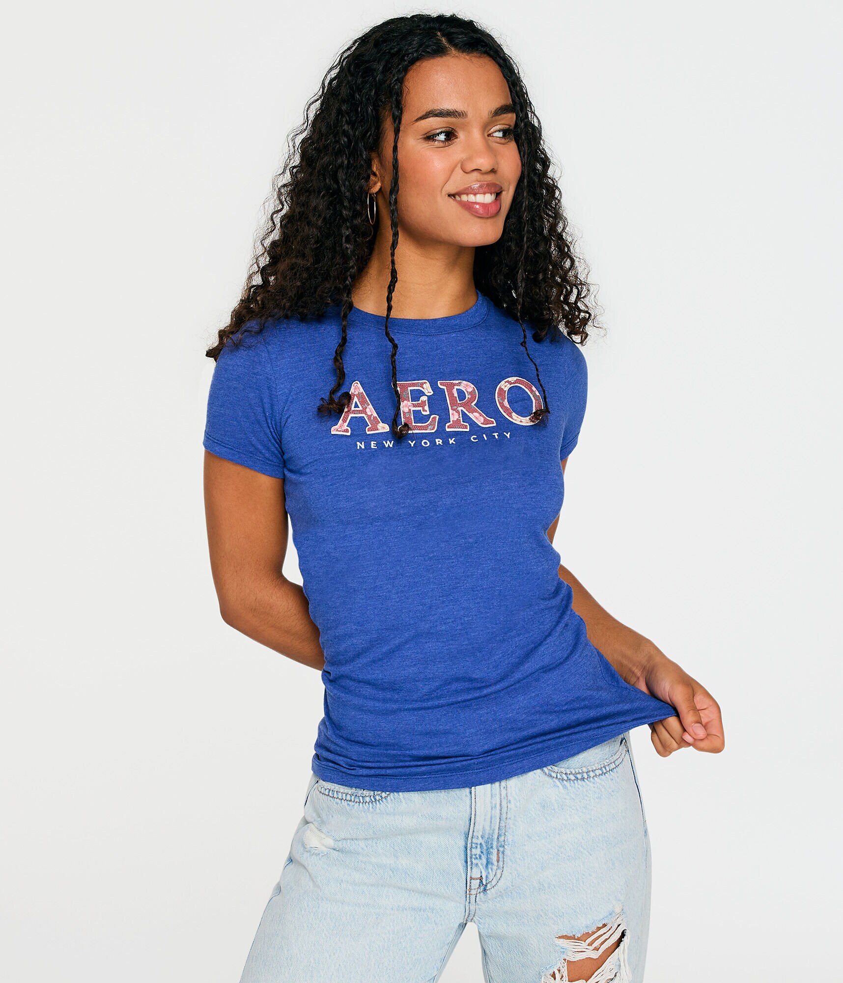 Aero Floral Fill Appliqu&eacute; Graphic Tee