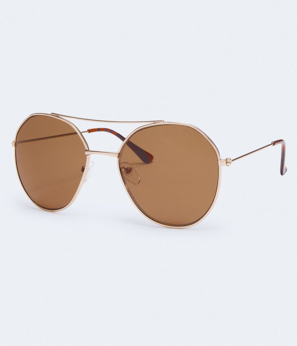 Rounded Geometric Top-Bar Sunglasses