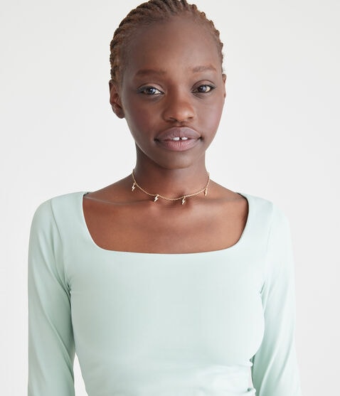 Long Sleeve Seriously Soft Sculpt Square-Neck Tee Long Sleeve Seriously Soft Sculpt Square-Neck Tee