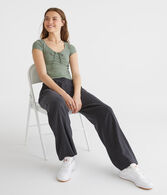 Cinched Scoop-Neck Tee