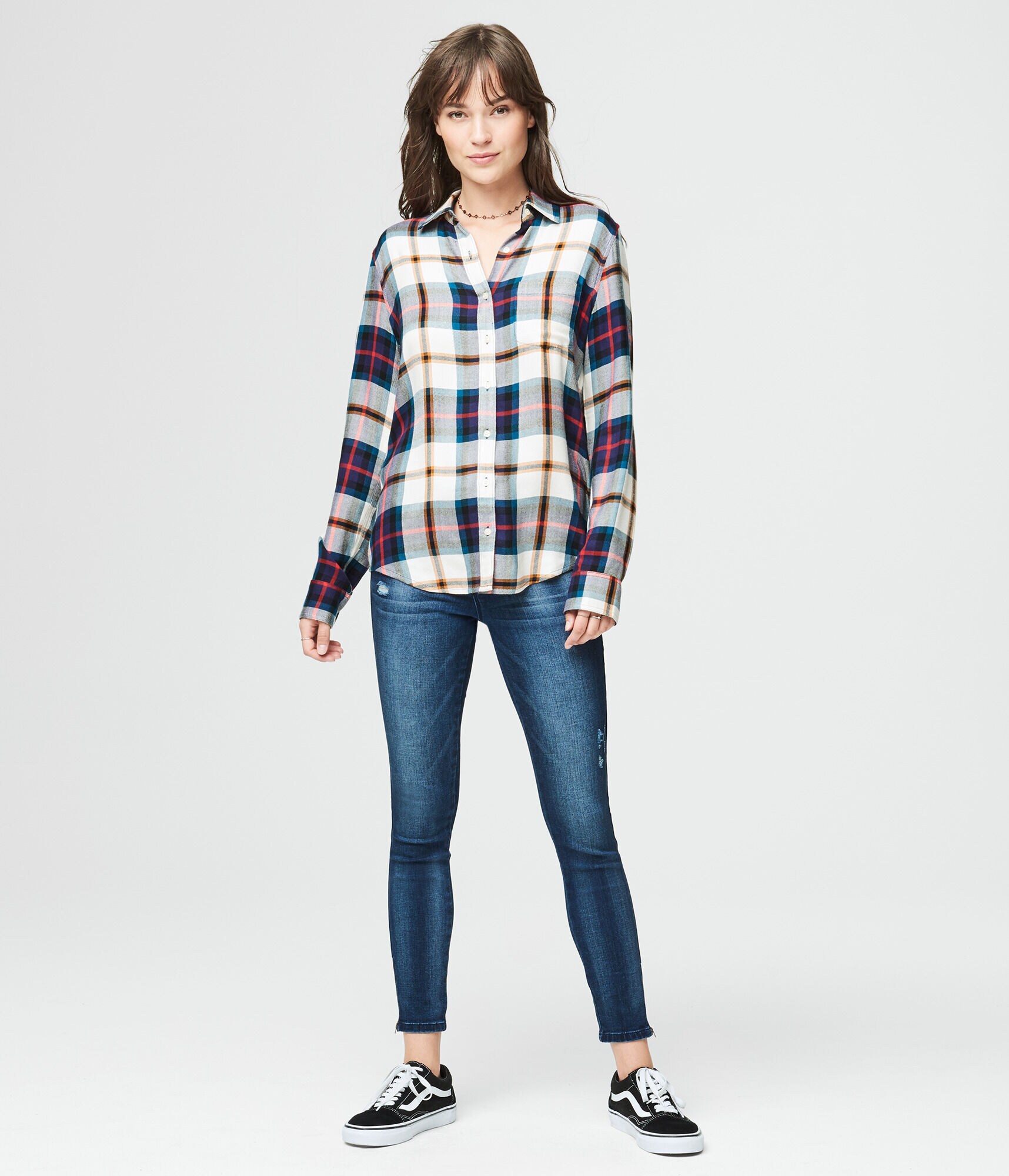 Long Sleeve Plaid Woven Shirt
