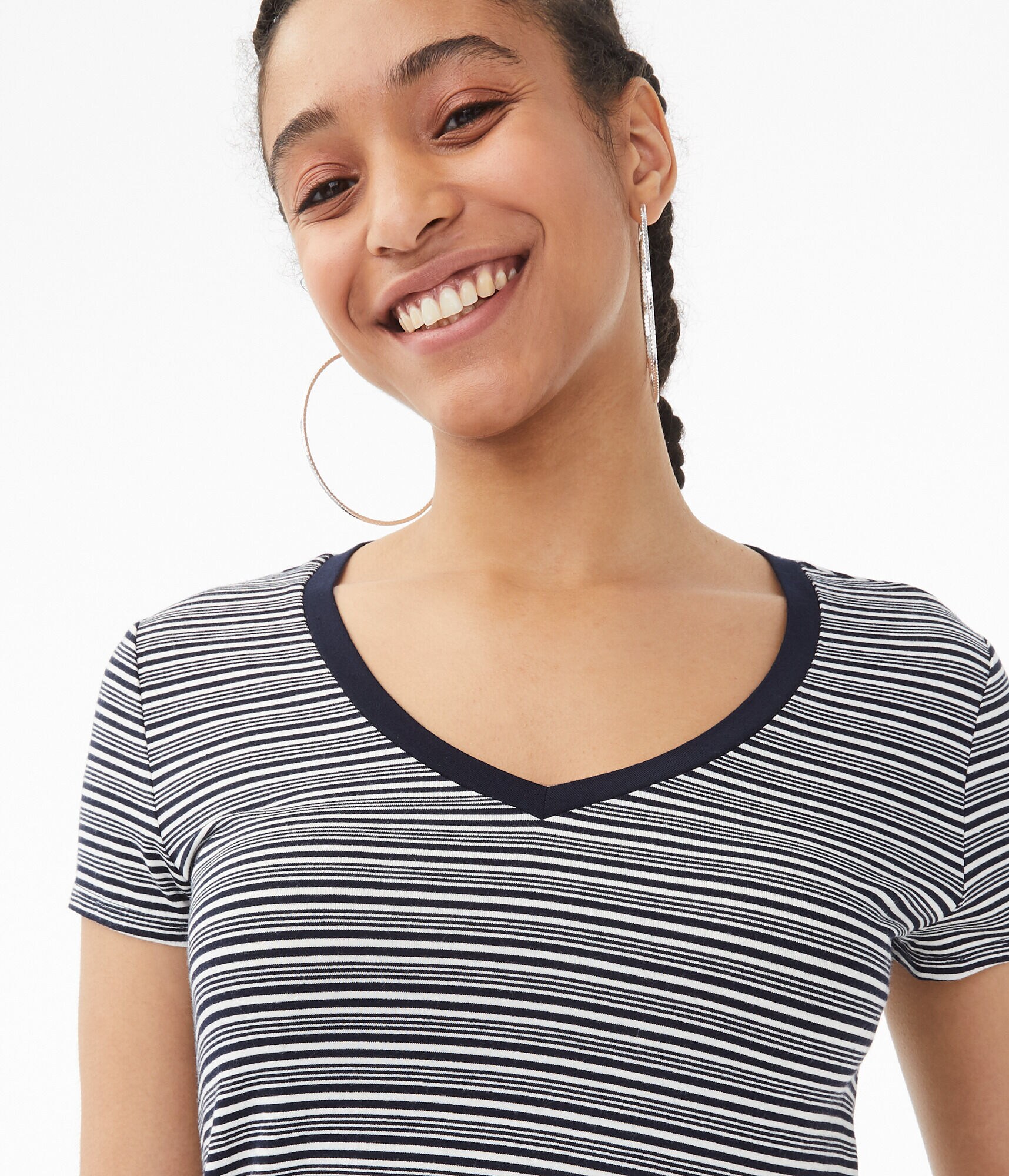 Seriously Soft Striped V-Neck Tee