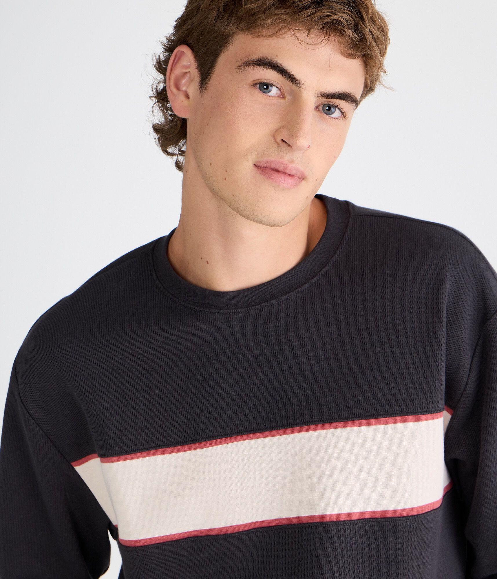 Long Sleeve Flat Stripe Rib-Knit Tee