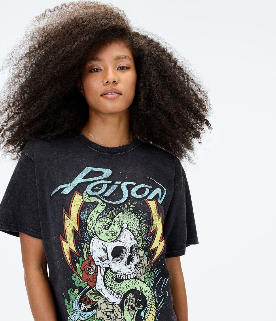 Poison Snake Skull Boyfriend Graphic Tee