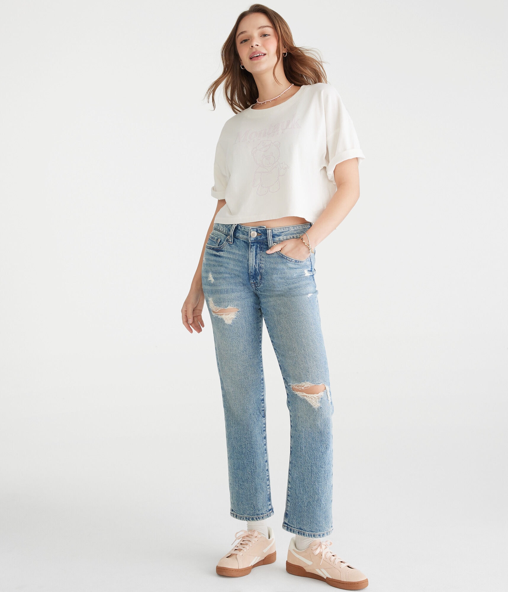 Mid-Rise Straight Ankle Jean