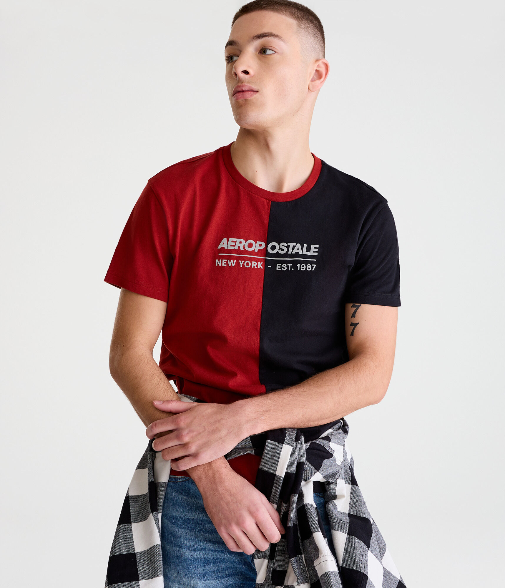 Aeropostale Logo Spliced Graphic Tee