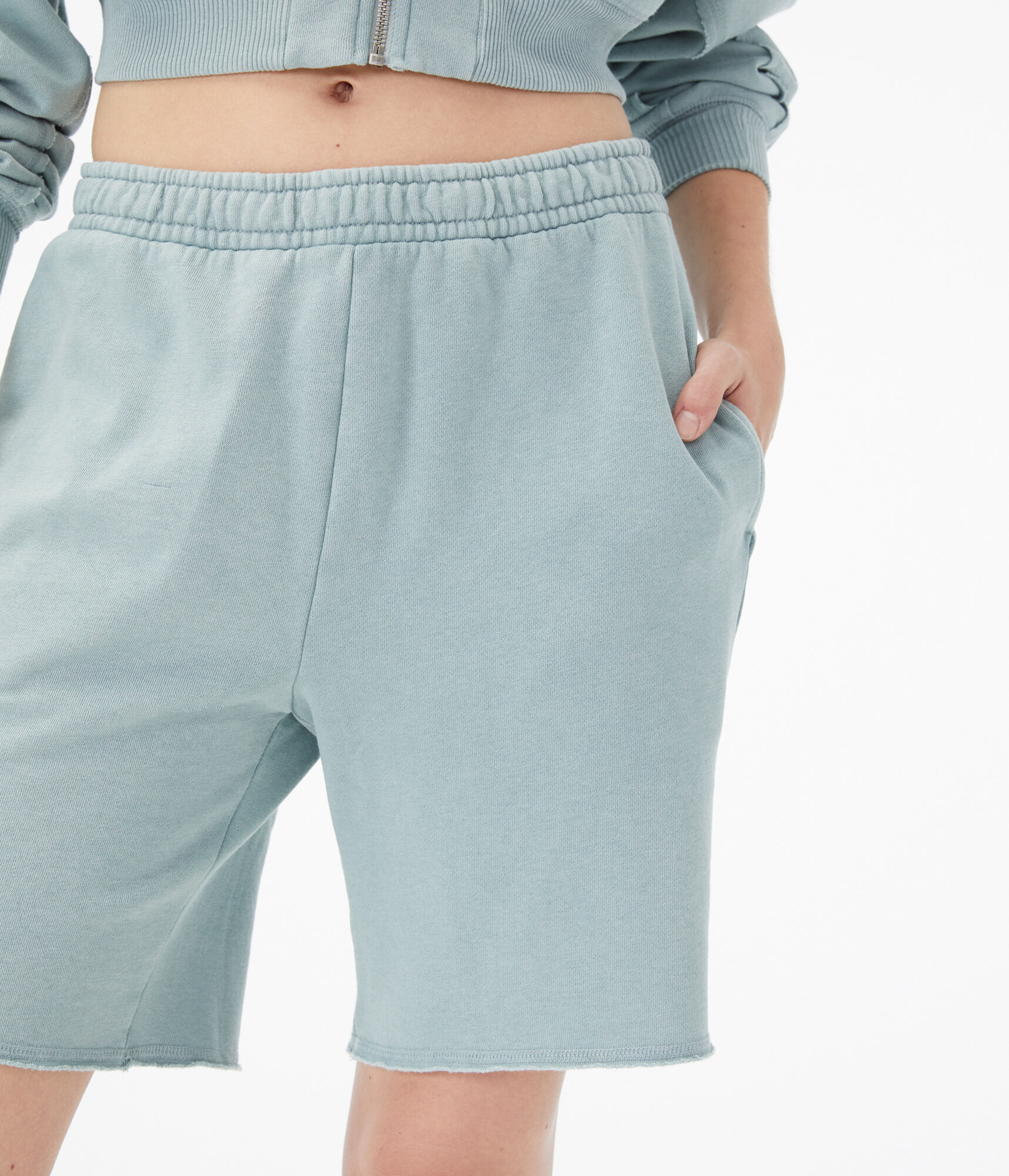 Baggy High-Rise Fold-Over Fleece Shorts
