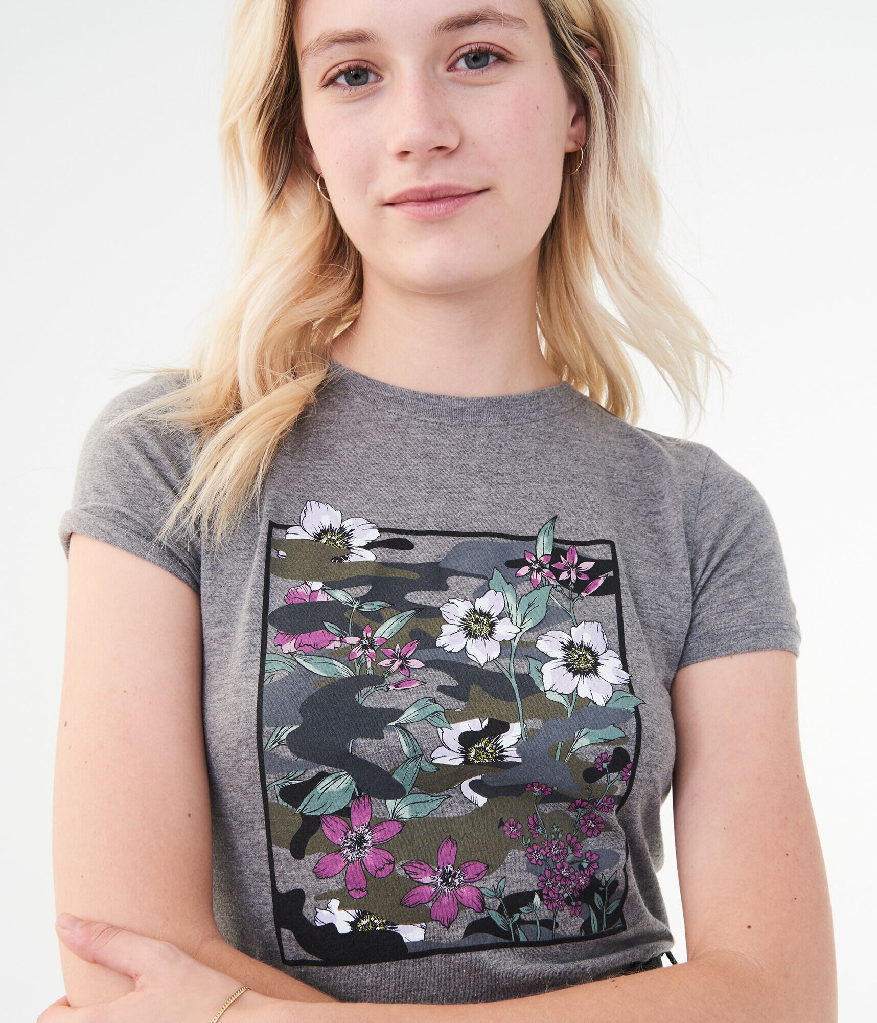 Floral Camo Square Graphic Tee