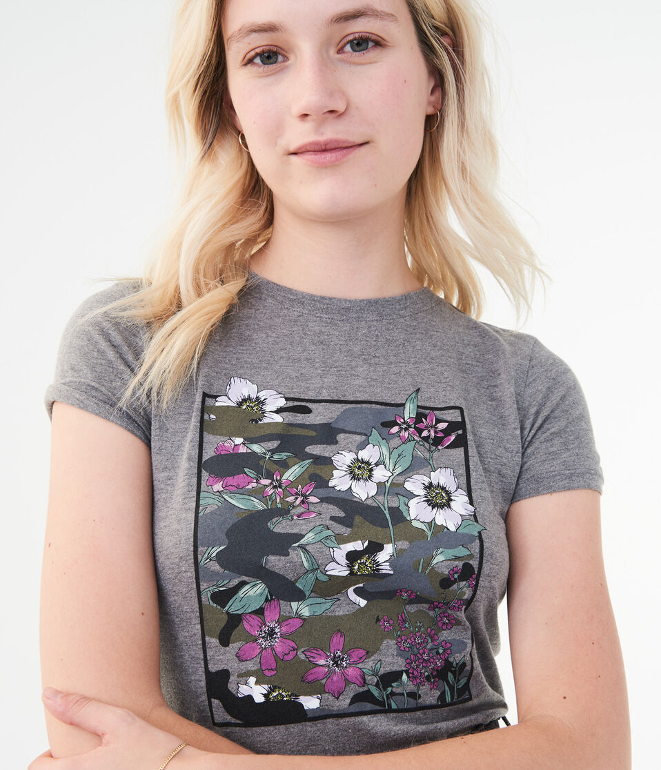 Floral Camo Square Graphic Tee