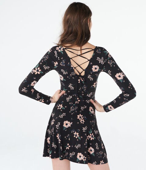 Floral Tie-Back Fit & Flare Dress