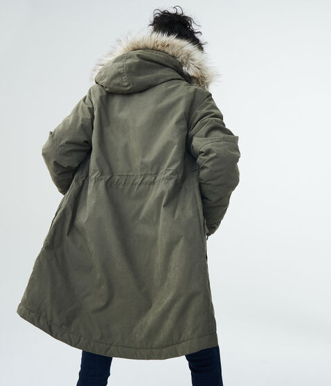 Solid Built-Up Hooded Parka Solid Built-Up Hooded Parka
