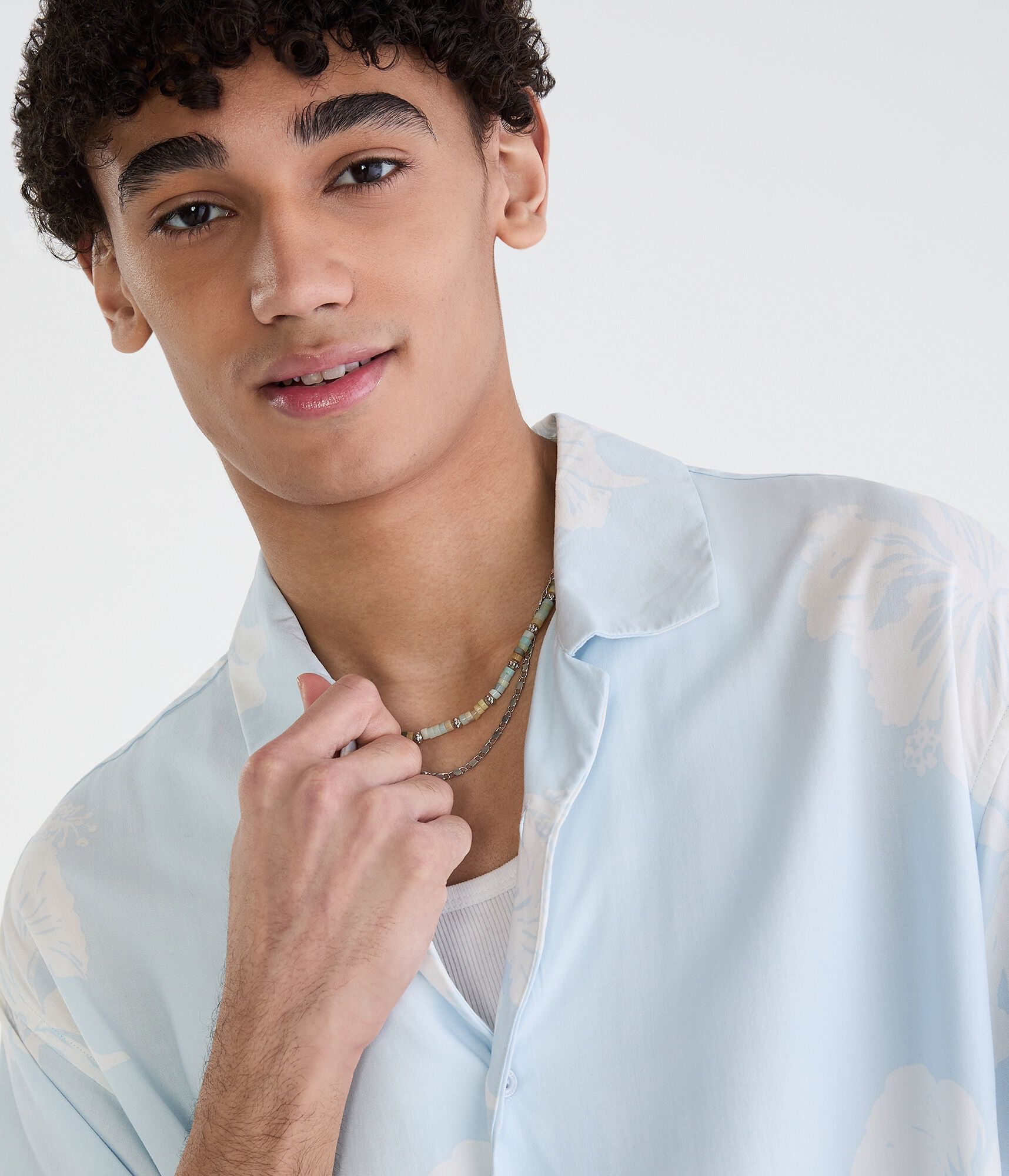 Hibiscus Print Boxy Camp Shirt