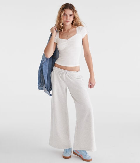 Mid-Rise Super Wide Leg Sweatpants