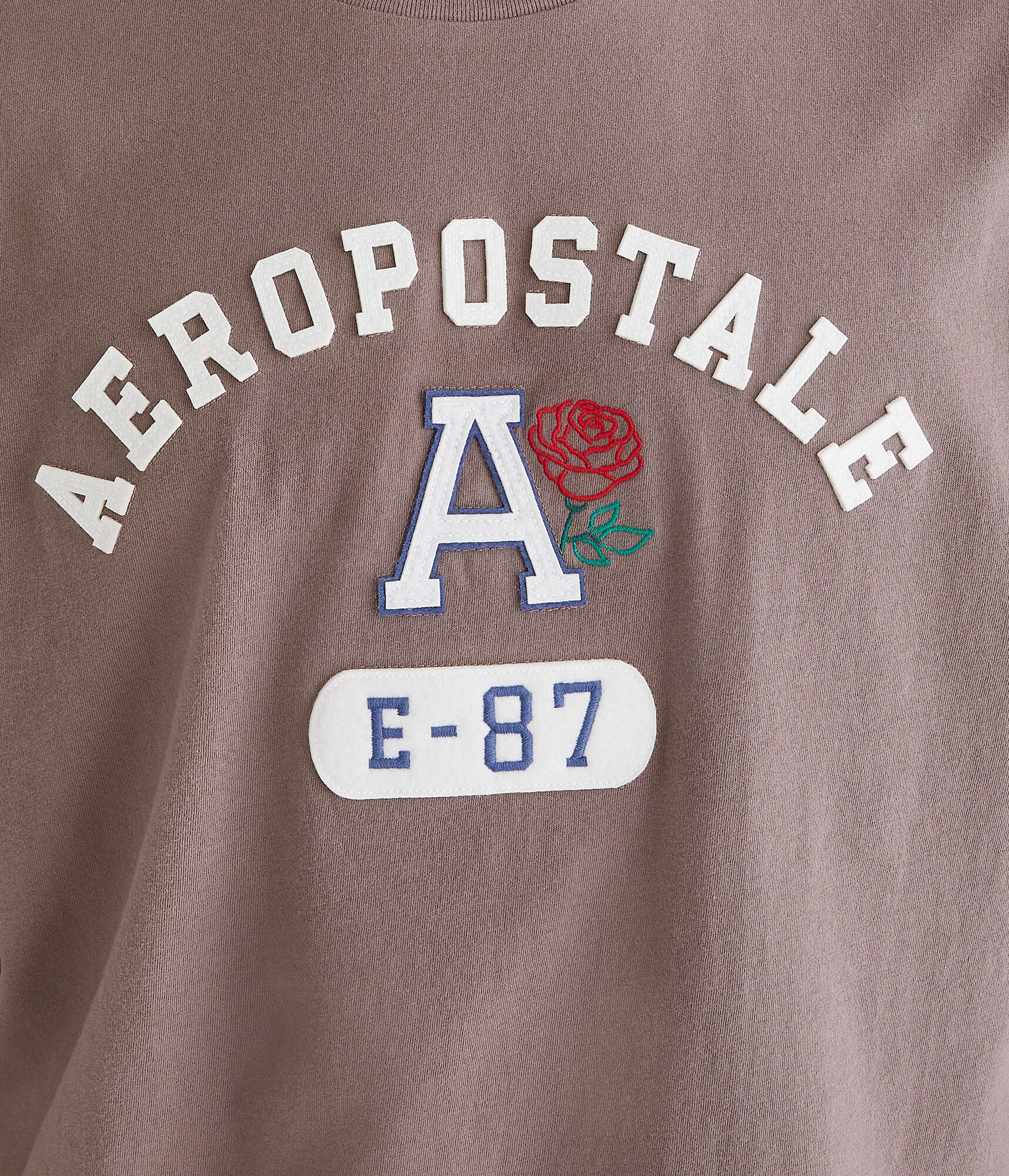 Aeropostale Arch Rose Appliqu&eacute; Graphic Tee