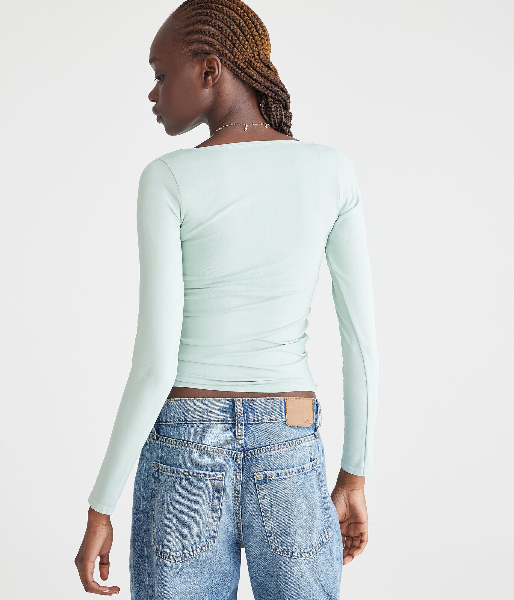 Long Sleeve Seriously Soft Sculpt Square-Neck Tee
