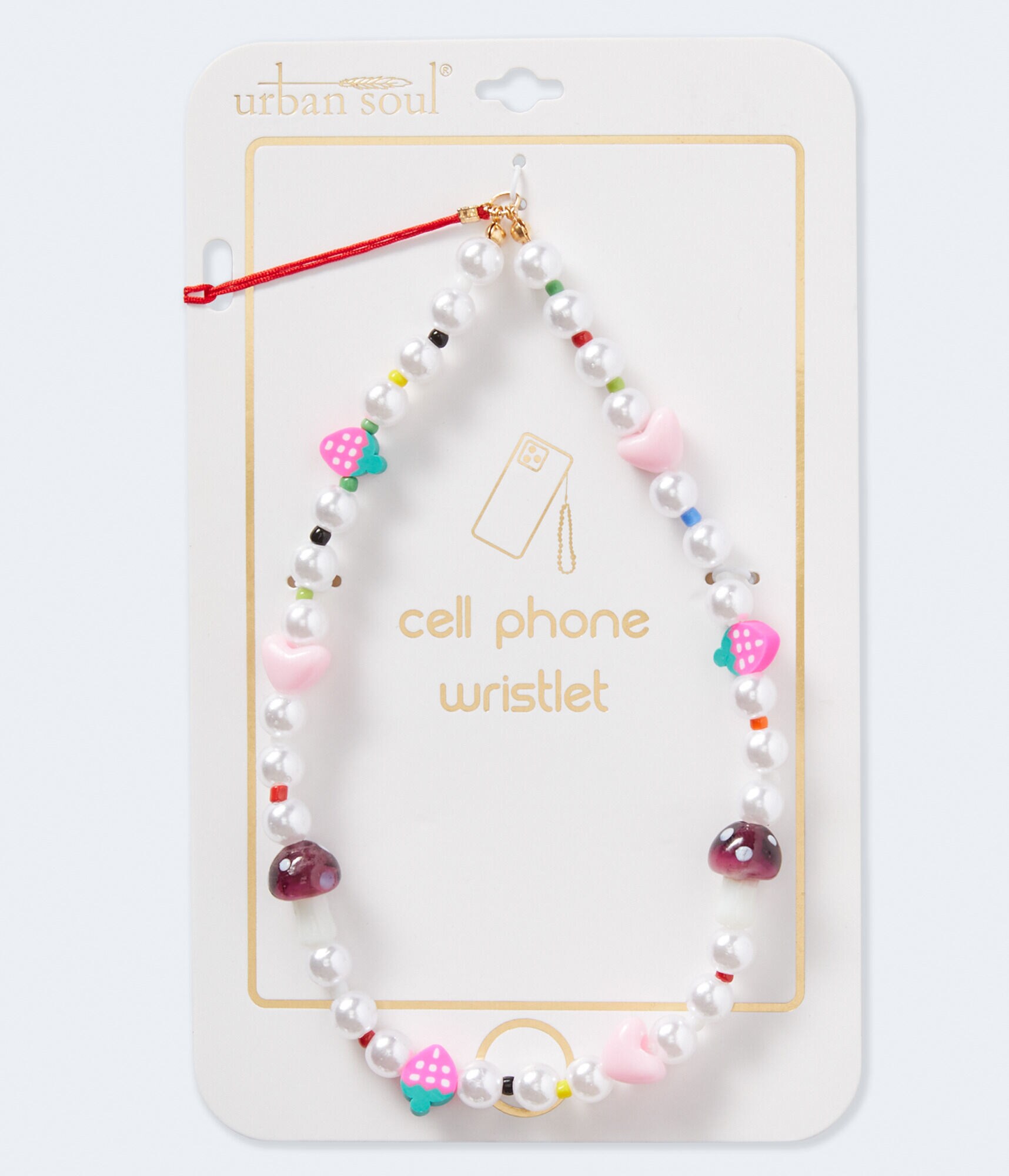 Strawberry Mushroom Phone Wristlet