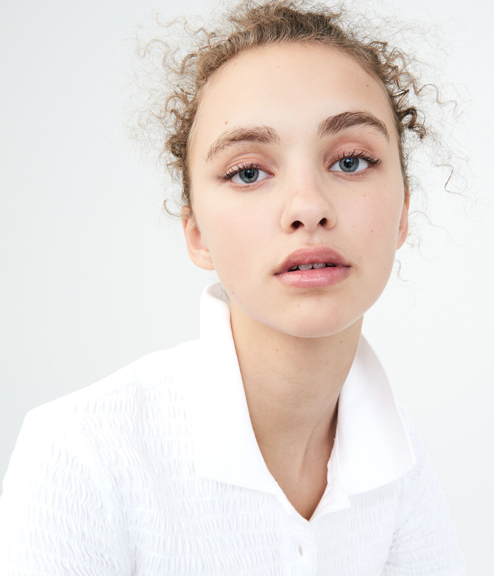 Smocked Peplum Jersey Polo