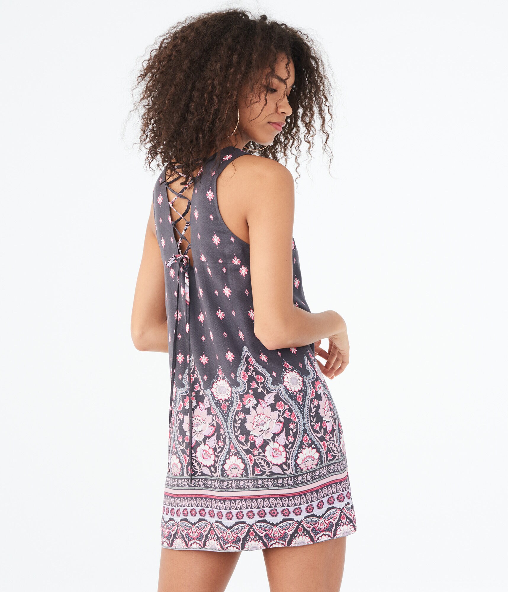 Paisley High-Neck Shift Dress