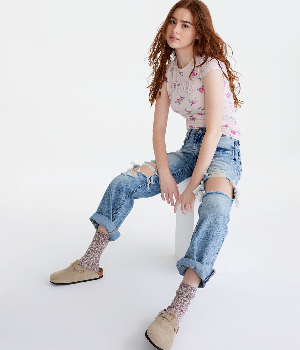 Aero Floral Appliqué Graphic Tee