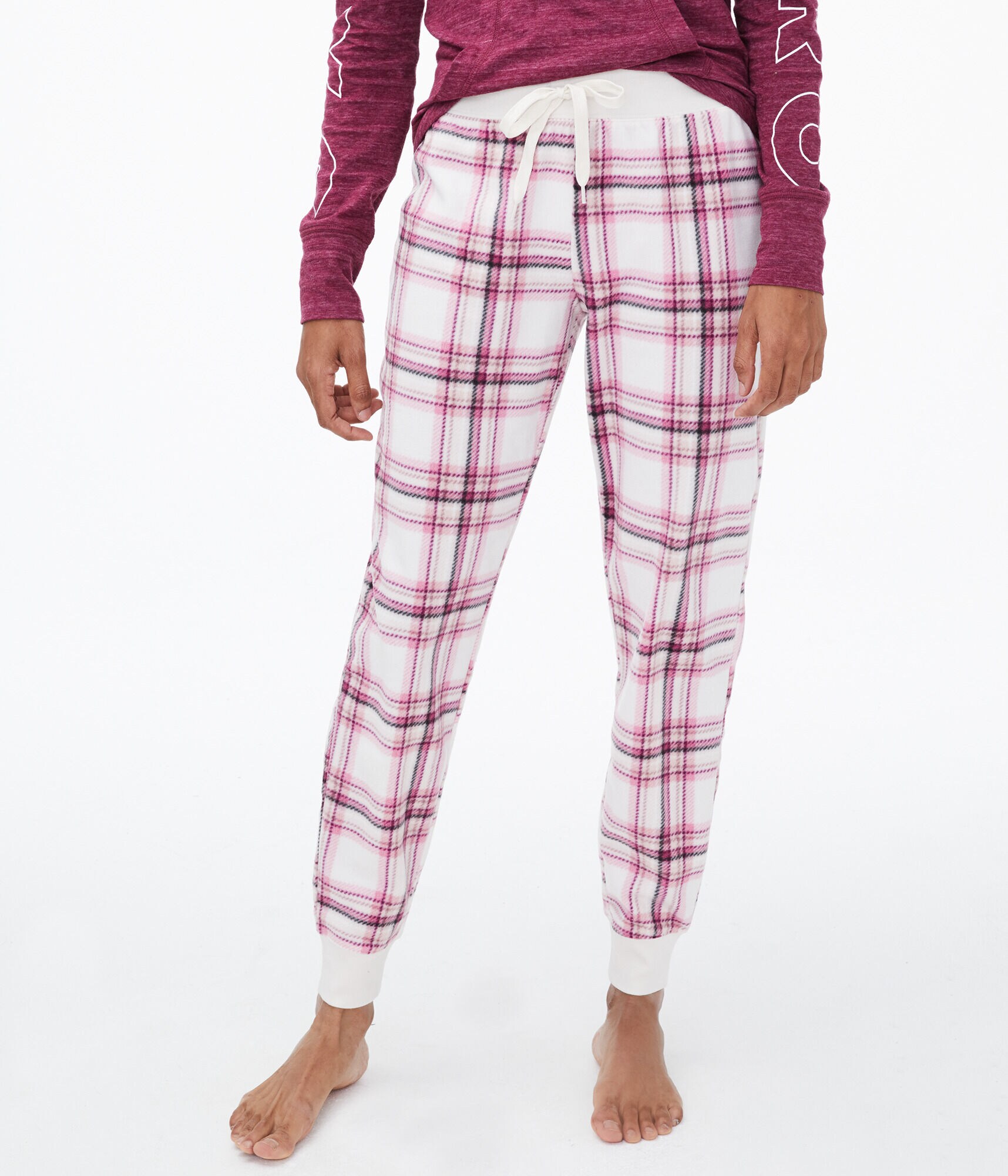 Plaid Polyfleece Joggers