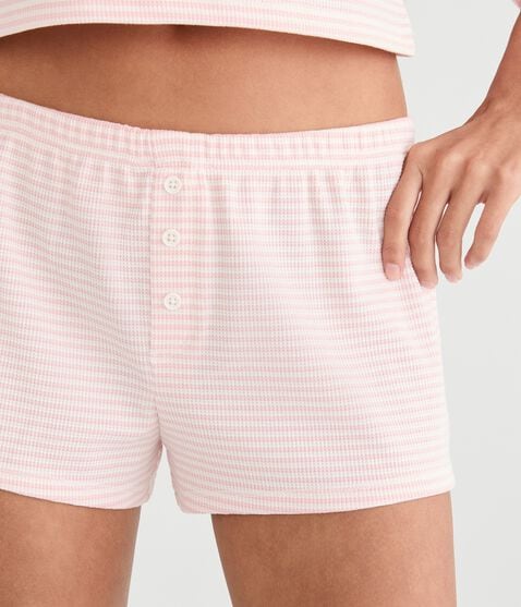 Striped Low-Rise Waffle Sleep Shorts Striped Low-Rise Waffle Sleep Shorts