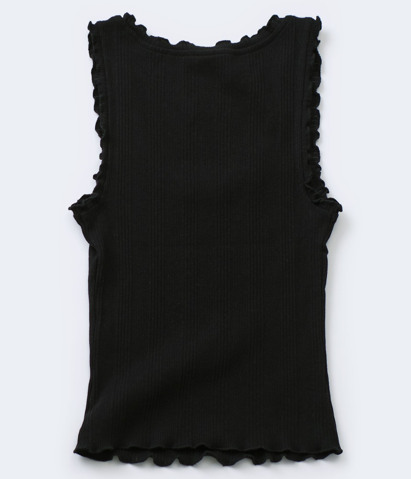 Ribbed Lettuce-Trim Bodycon Tank