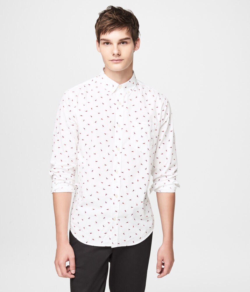 Long Sleeve Flag Woven Shirt