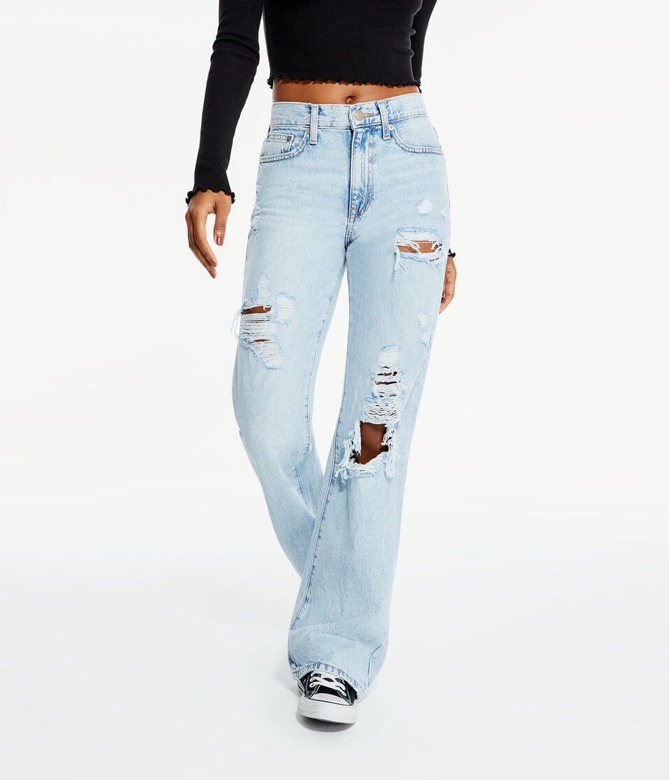 Low-Rise Boyfriend Flare Jean