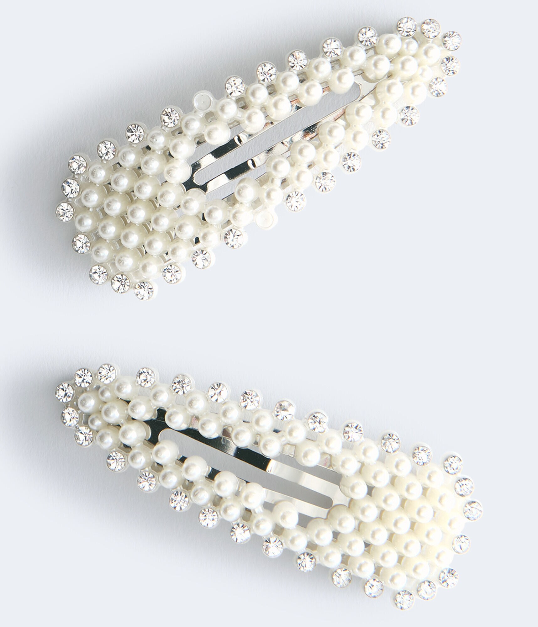 Pearly Rhinestone Triangle Hair Clip 2-Pack