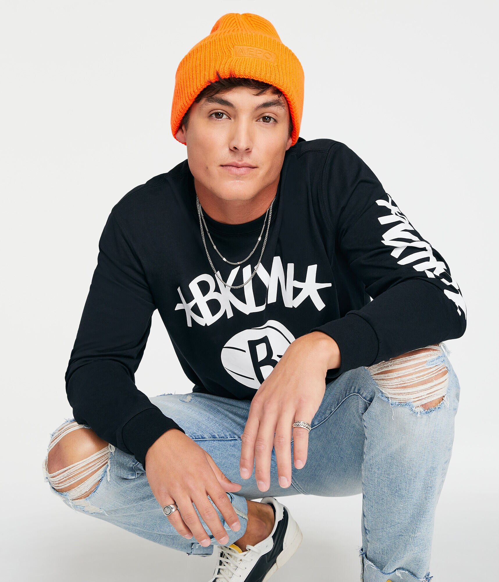 Long Sleeve Brooklyn Nets Graphic Tee