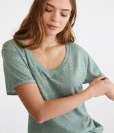 Washed V-Neck Loose-Fit Tee