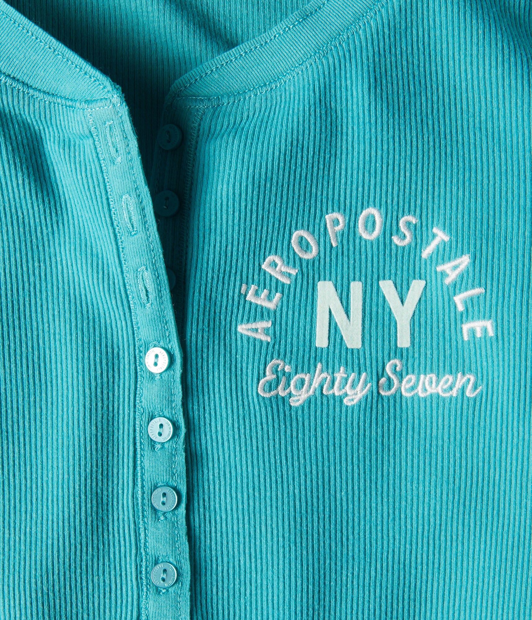 Aeropostale NY Ribbed Graphic Henley