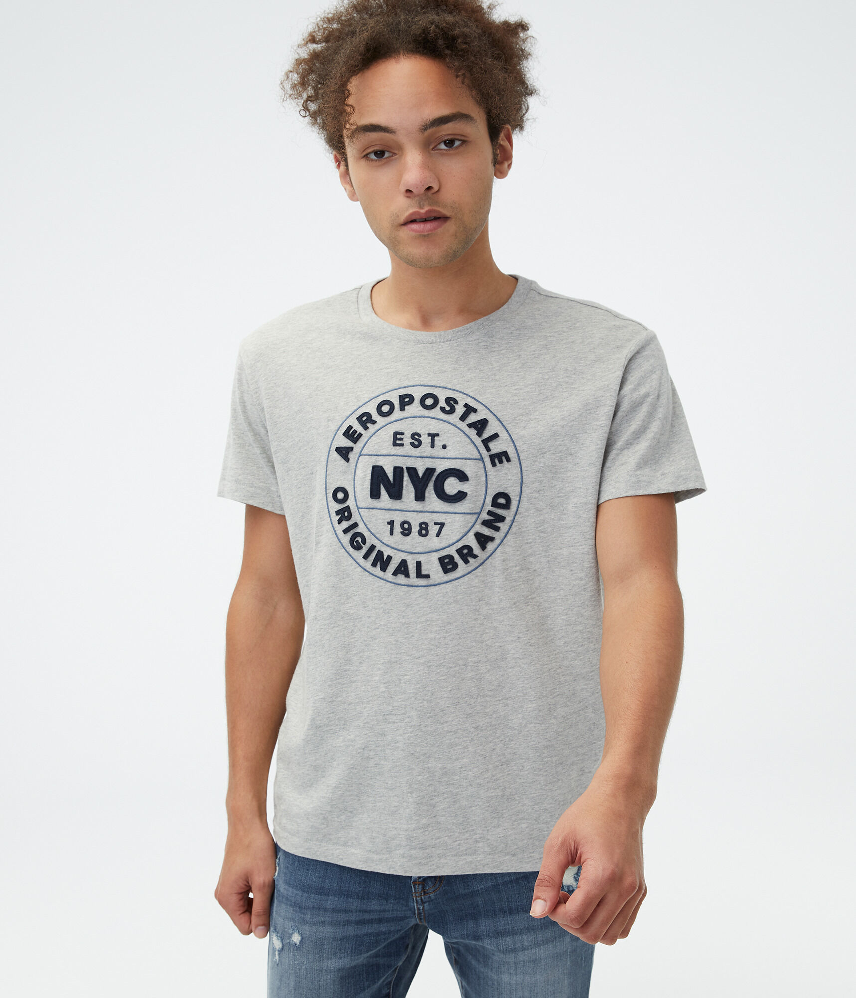 Aeropostale NYC Circle Logo Appliqu&eacute; Graphic Tee