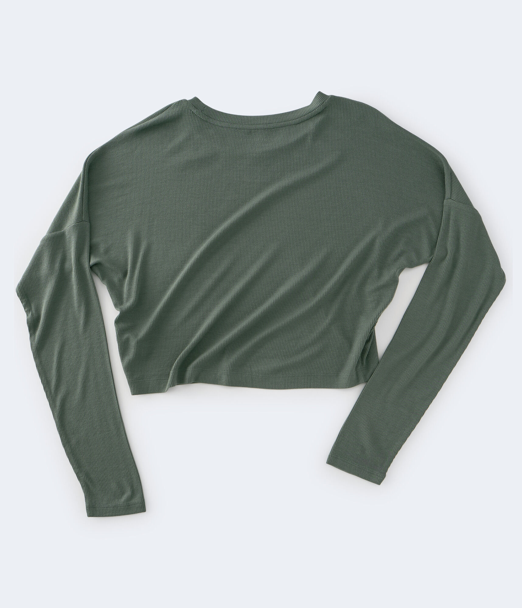 Long Sleeve Ribbed Cropped Dolman Tee