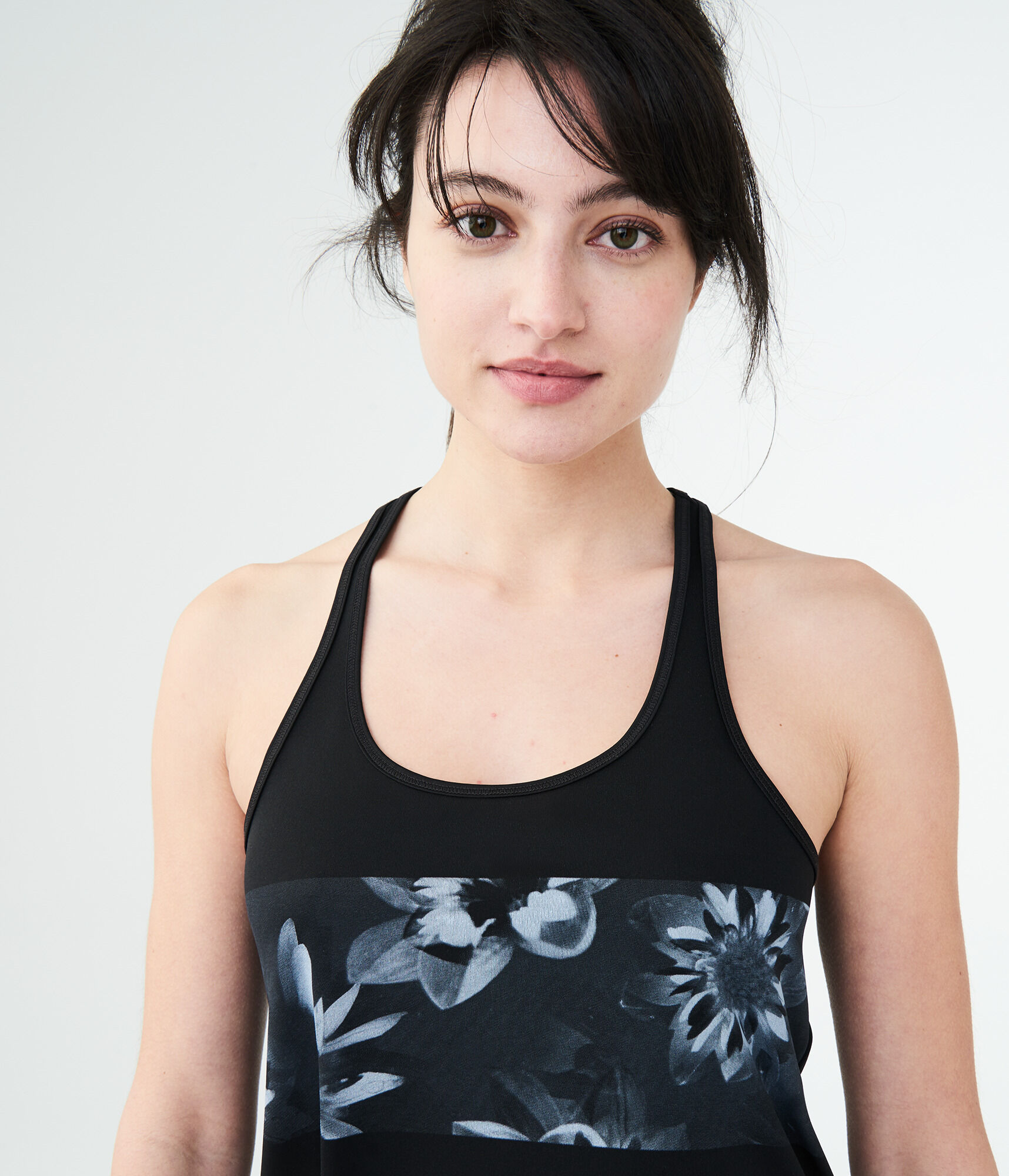 LLD Floral Stripe Racerback Tank