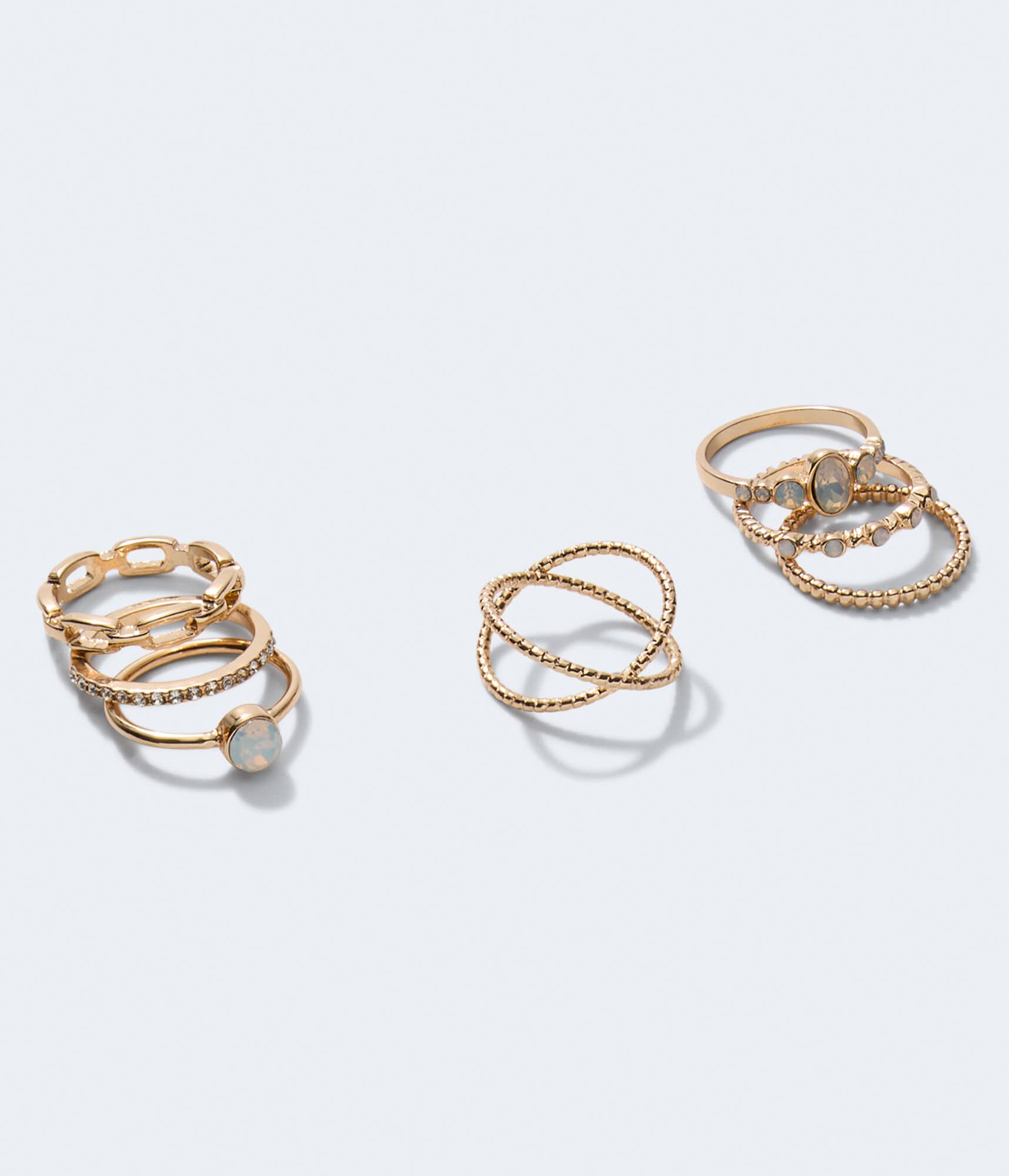 Milky Rhinestone Ring 7-Pack