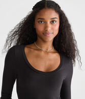 Long Sleeve Seriously Soft Ribbed V-Neck Baby Tee