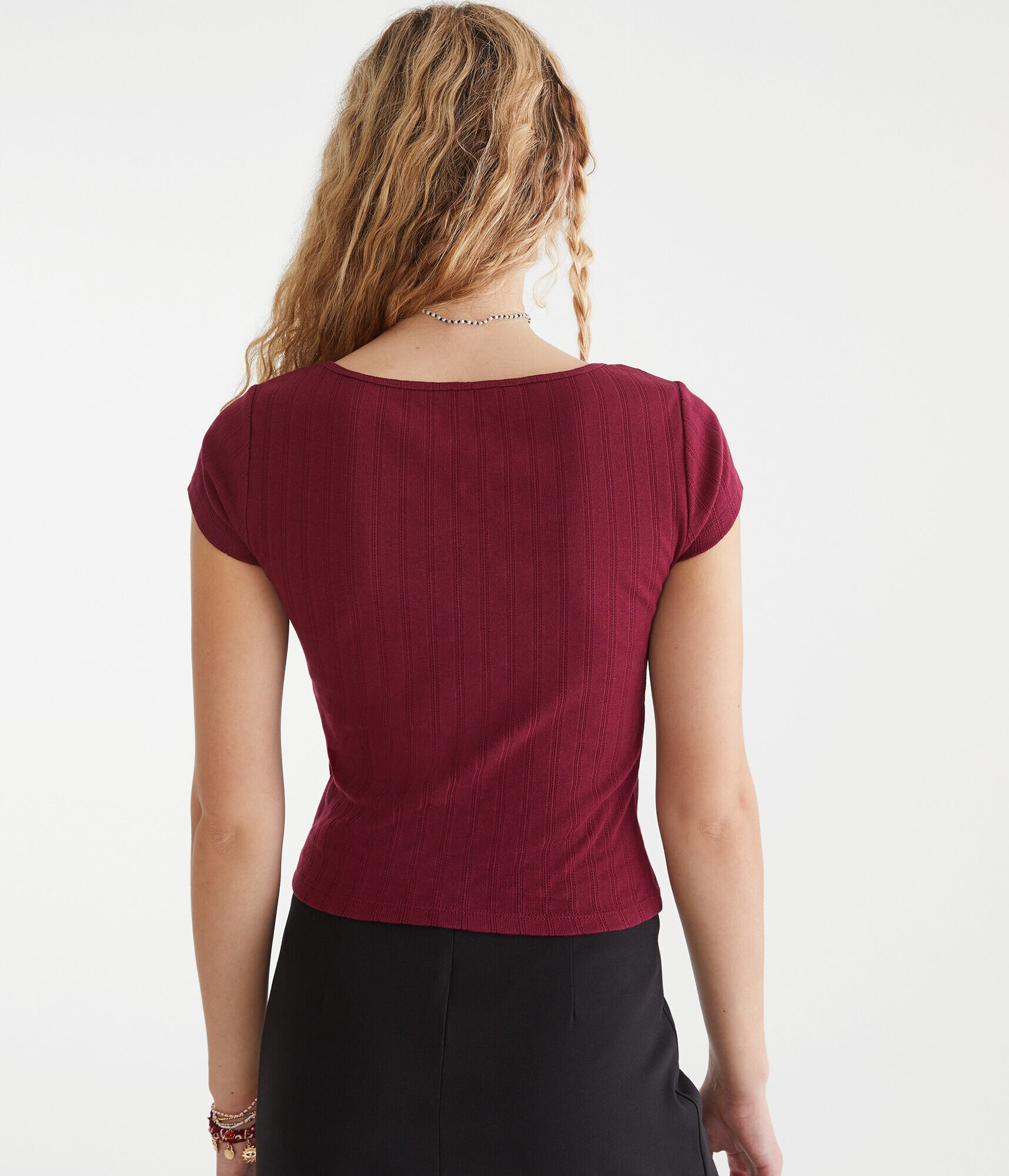 Pointelle Scoop-Neck Top