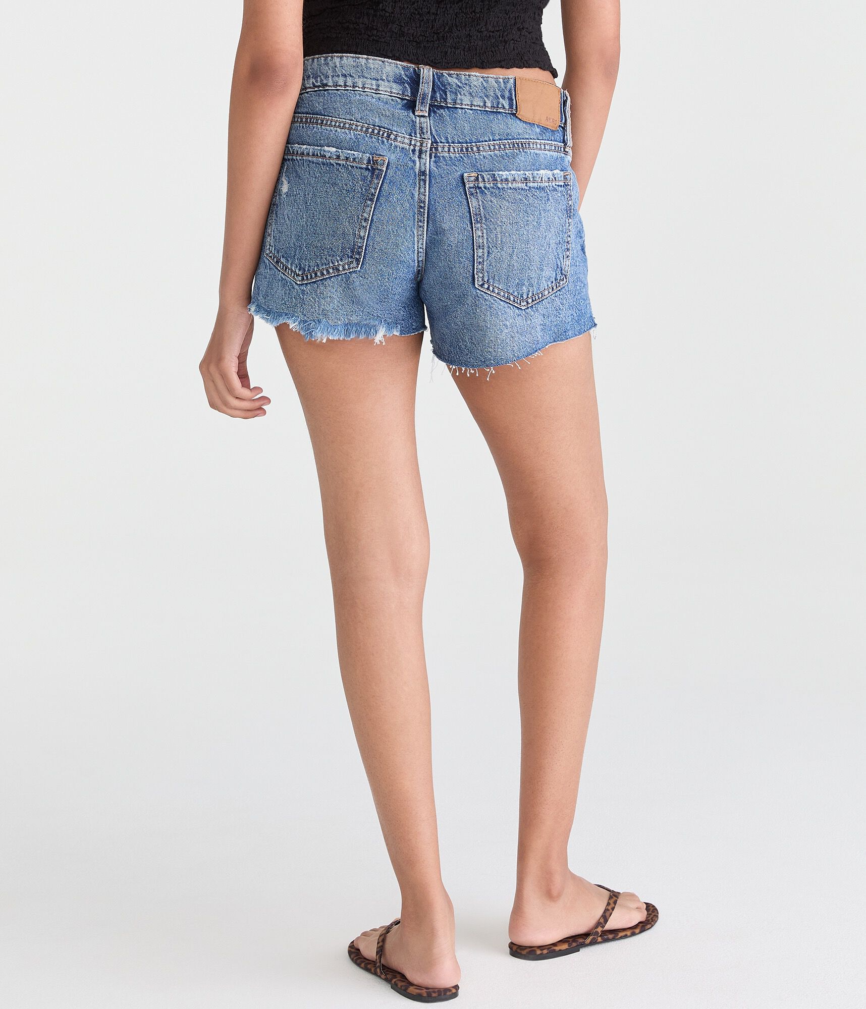 Low-Rise Baggy Denim Shorts 4"
