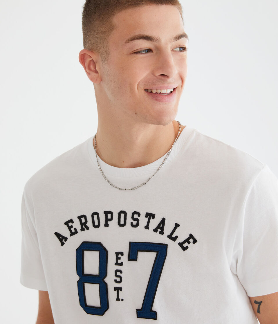 Aeropostale Split 87 Appliqué Graphic Tee
