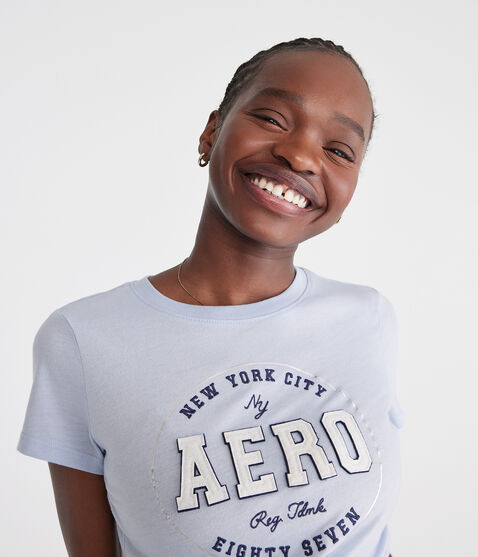 Aero Eighty Seven Foil Appliqué Graphic Tee Aero Eighty Seven Foil Appliqué Graphic Tee